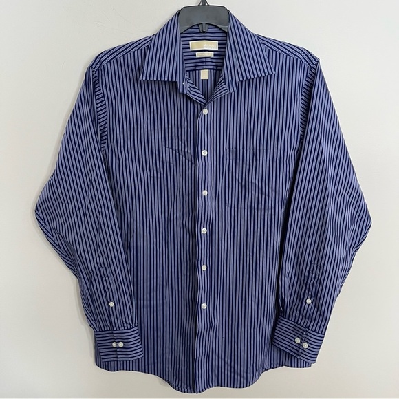 Men’s Michael Michael Kors Long Sleeve Button Down Striped Shirt Size 16.5 34/35 - Picture 1 of 8